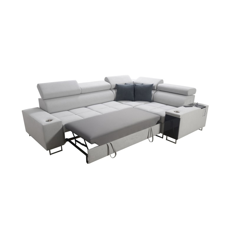 Orbix II corner sofa with sleeping function, adjustable headrests, and USB port - Weave, Sawana 61 Orbix II corner sofa with sleeping function, adjustable headrests, and USB port - Weave, Sawana 61