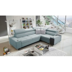 Orbix II corner sofa with a sleeping function, adjustable headrests, and USB port - Weave, Sawana 72