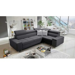 Orbix II corner sofa with sleeping function, adjustable headrests, and USB port - Plecionka, Sawana 96