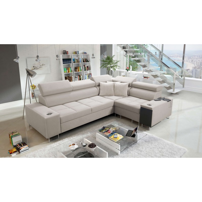 Orbix II corner sofa with a sleeping function, adjustable headrests, and USB port - Velvet, Ultario Velvet 2979 Orbix II corner sofa with a sleeping function, adjustable headrests, and USB port - Velvet, Ultario Velvet 2979