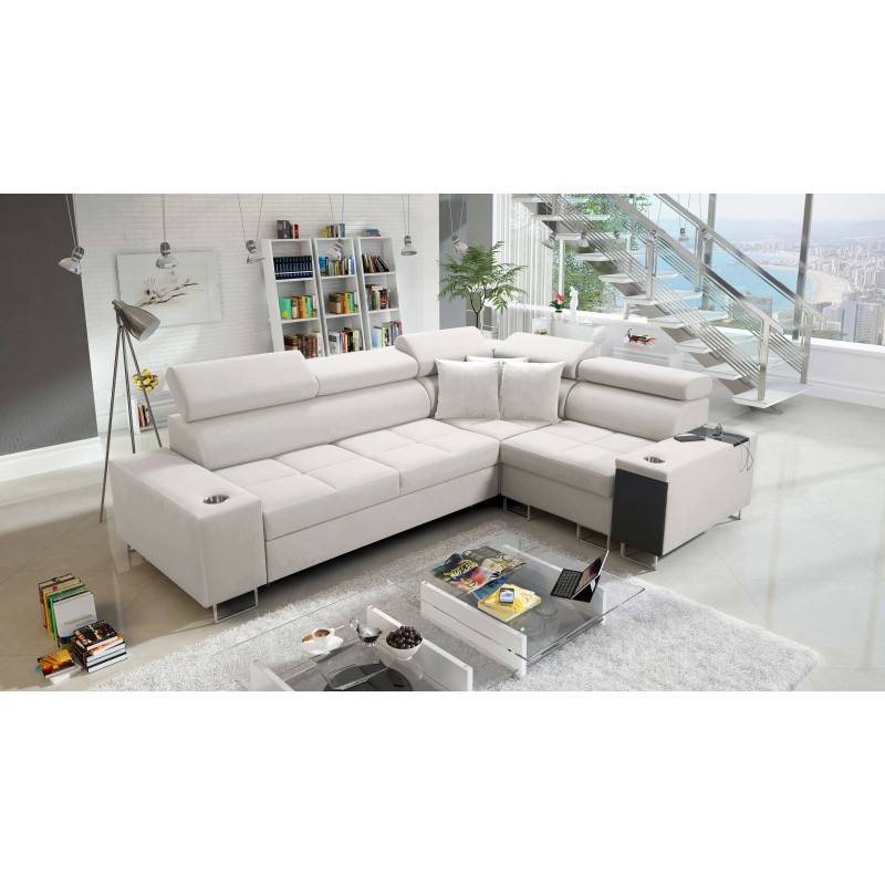 Orbix II corner sofa with a sleeping function, adjustable headrests, and USB port - Velvet, Ultario Velvet 2978 Orbix II corner sofa with a sleeping function, adjustable headrests, and USB port - Velvet, Ultario Velvet 2978