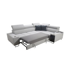 Orbix II sectional sofa with a sleeping function, adjustable headrests, and USB port - Velvet, Ultario Velvet 2955 Orbix II sectional sofa with a sleeping function, adjustable headrests, and USB port - Velvet, Ultario Velvet 2955