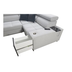 Narożnik Orbix II z funkcją spania, regulowane zagłówki,port usb oraz pojemnik na pościel tkanina Ultario Velvet 2955 Narożnik Orbix II z funkcją spania, regulowane zagłówki,port usb oraz pojemnik na pościel tkanina Ultario Velvet 2955