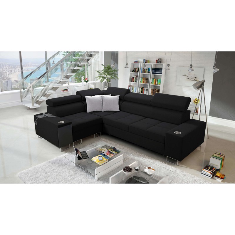 Orbix II corner sofa with sleeping function, adjustable headrests, and USB port - Fabric, Sawana 14 Orbix II corner sofa with sleeping function, adjustable headrests, and USB port - Fabric, Sawana 14