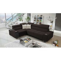 Orbix II corner sofa with sleeping function, adjustable headrests, and USB port - Weave, Sawana 26