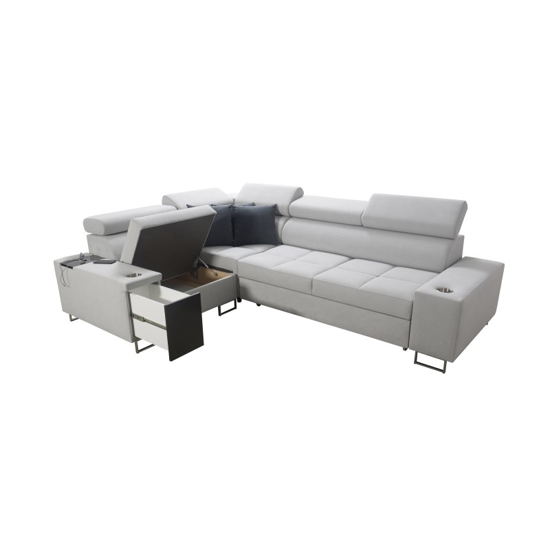 Orbix II corner sofa with sleeping function, adjustable headrests, and USB port - Weave, Sawana 61 Orbix II corner sofa with sleeping function, adjustable headrests, and USB port - Weave, Sawana 61