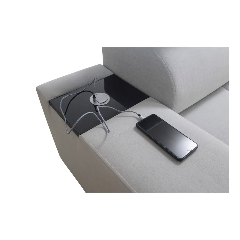 Orbix II corner sofa with sleeping function, adjustable headrests, and USB port - Weave, Sawana 61 Orbix II corner sofa with sleeping function, adjustable headrests, and USB port - Weave, Sawana 61