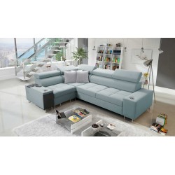 Orbix II corner sofa with a sleeping function, adjustable headrests, and USB port - Weave, Sawana 72
