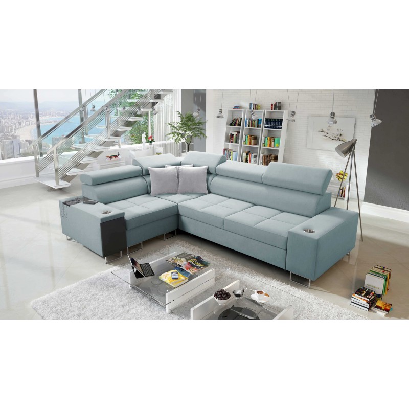 Orbix II corner sofa with a sleeping function, adjustable headrests, and USB port - Weave, Sawana 72 Orbix II corner sofa with a sleeping function, adjustable headrests, and USB port - Weave, Sawana 72