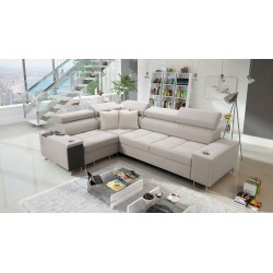 Orbix II corner sofa with a sleeping function, adjustable headrests, and USB port - Velvet, Ultario Velvet 2979