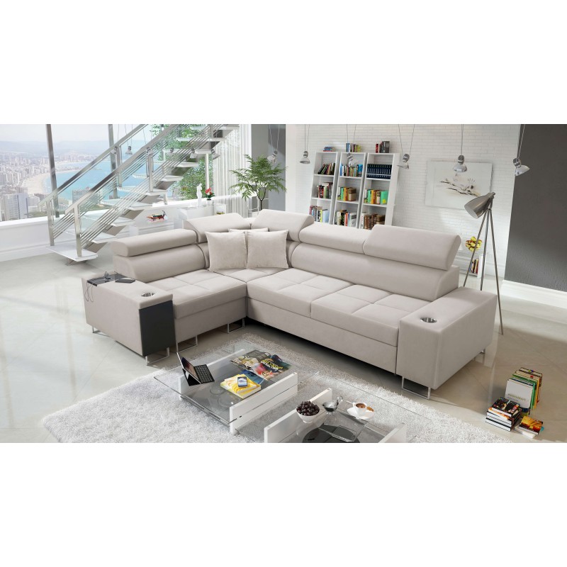 Orbix II corner sofa with a sleeping function, adjustable headrests, and USB port - Velvet, Ultario Velvet 2979 Orbix II corner sofa with a sleeping function, adjustable headrests, and USB port - Velvet, Ultario Velvet 2979
