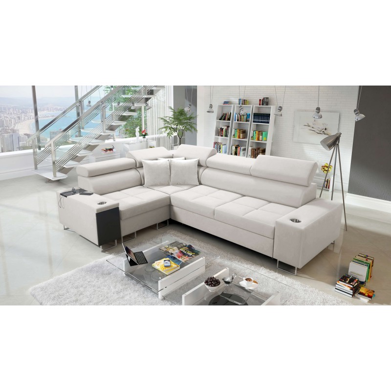 Orbix II corner sofa with a sleeping function, adjustable headrests, and USB port - Velvet, Ultario Velvet 2978 Orbix II corner sofa with a sleeping function, adjustable headrests, and USB port - Velvet, Ultario Velvet 2978