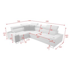 Orbix II sectional sofa with a sleeping function, adjustable headrests, and USB port - Velvet, Ultario Velvet 2955 Orbix II sectional sofa with a sleeping function, adjustable headrests, and USB port - Velvet, Ultario Velvet 2955