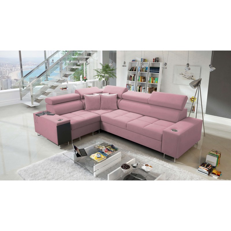 Orbix II sectional sofa with a sleeping function, adjustable headrests, and USB port - Velvet, Ultario Velvet 2955 Orbix II sectional sofa with a sleeping function, adjustable headrests, and USB port - Velvet, Ultario Velvet 2955