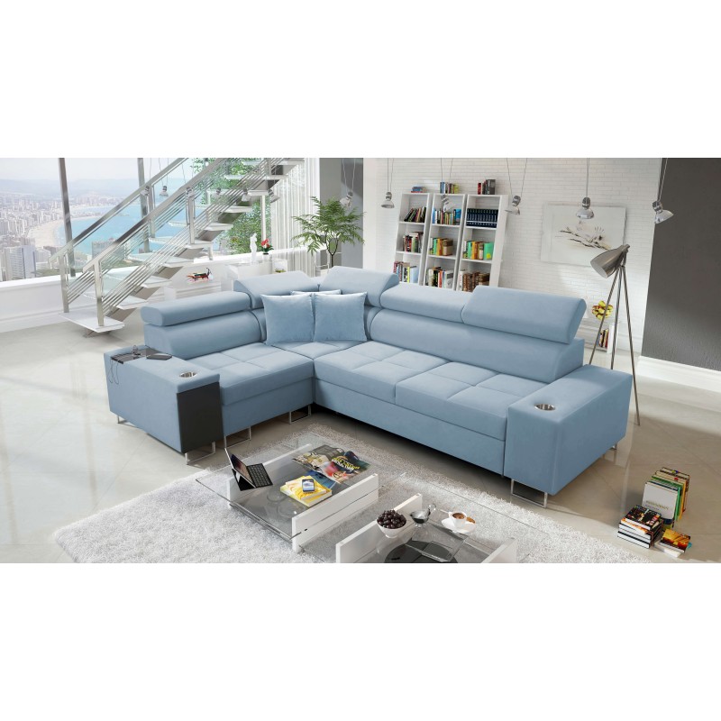 Orbix II sectional sofa with a sleeping function, adjustable headrests, and USB port - Velvet, Ultario Velvet 2960 Orbix II sectional sofa with a sleeping function, adjustable headrests, and USB port - Velvet, Ultario Velvet 2960