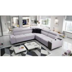 Orbix III corner sofa with sleeping function, adjustable headrests, and USB port - Spacious and comfortable