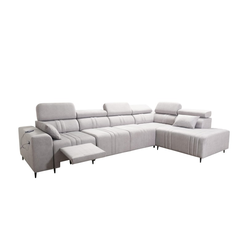 Verona XI Mix Corner Sofa with Sleeping Function in Velvet, Vena 6 - Comfort and Elegance Verona XI Mix Corner Sofa with Sleeping Function in Velvet, Vena 6 - Comfort and Elegance