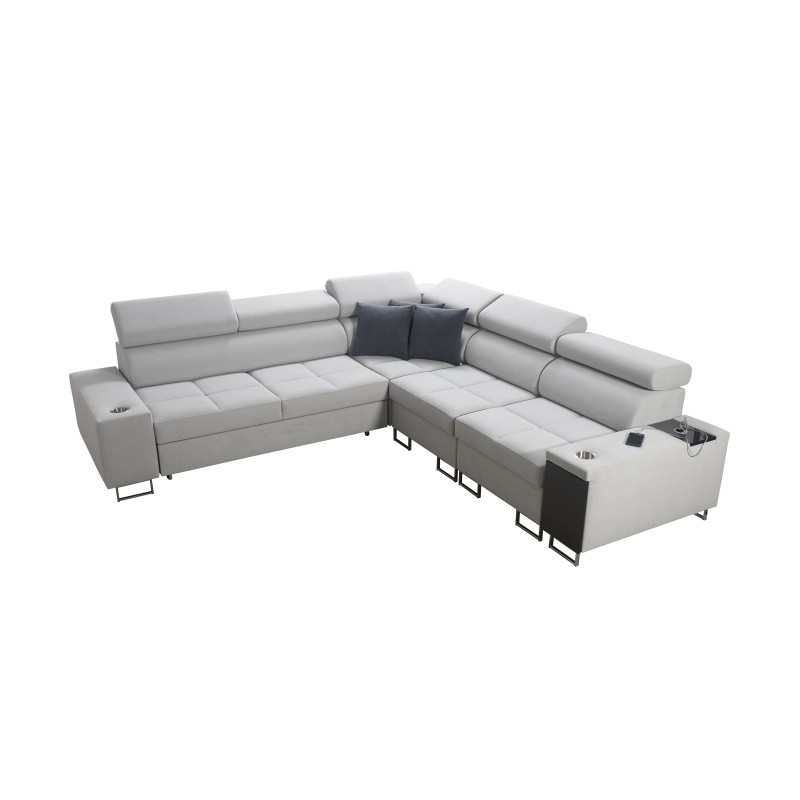 Orbix III corner sofa with sleeping function, adjustable headrests, and USB port - Spacious and comfortable Orbix III corner sofa with sleeping function, adjustable headrests, and USB port - Spacious and comfortable