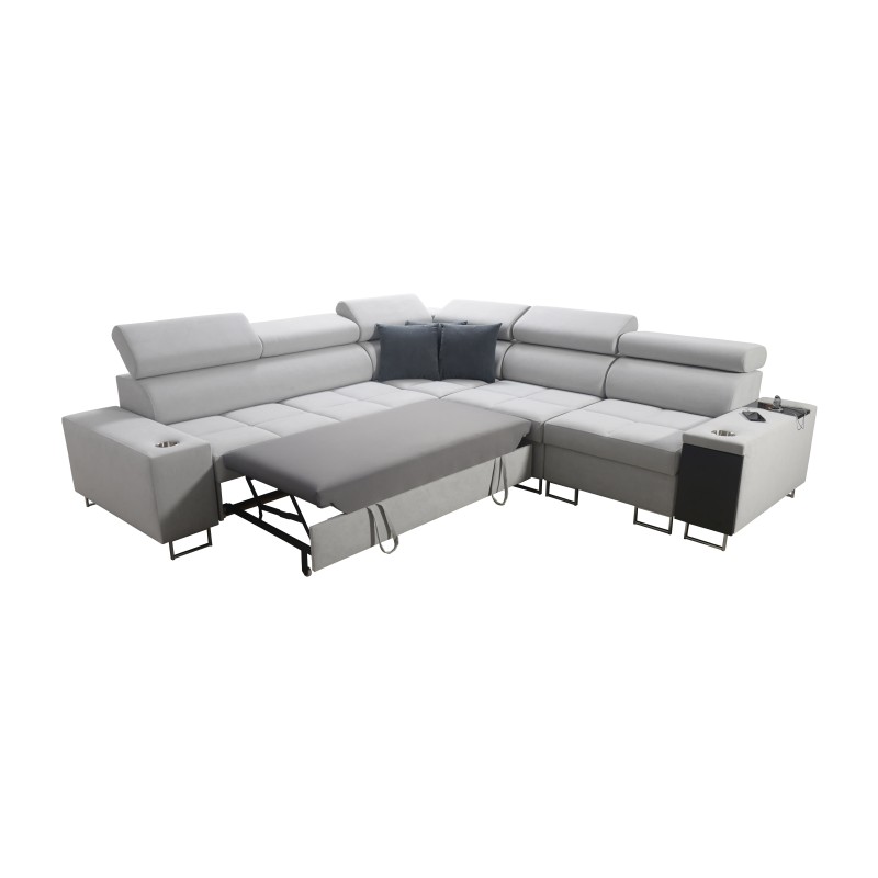 Orbix III corner sofa with sleeping function, adjustable headrests, and USB port - Spacious and comfortable Orbix III corner sofa with sleeping function, adjustable headrests, and USB port - Spacious and comfortable