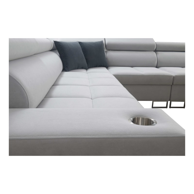 Orbix III corner sofa with sleeping function, adjustable headrests, and USB port - Spacious and comfortable Orbix III corner sofa with sleeping function, adjustable headrests, and USB port - Spacious and comfortable