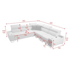 Orbix III corner sofa with sleeping function, adjustable headrests, and USB port - Spacious and comfortable Orbix III corner sofa with sleeping function, adjustable headrests, and USB port - Spacious and comfortable