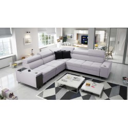 Orbix III corner sofa with sleeping function, adjustable headrests, and USB port - Spacious and comfortable