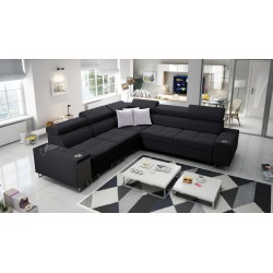 Orbix III corner sofa with sleeping function, adjustable headrests, and USB port - Spacious and comfortable