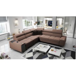 Orbix III corner sofa with sleeping function, adjustable headrests, and USB port - Spacious and comfortable