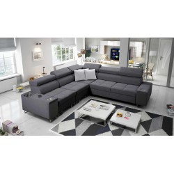 Orbix III corner sofa with sleeping function, adjustable headrests, and USB port - Spacious and comfortable