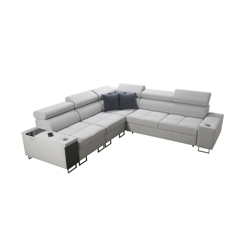 Orbix III corner sofa with sleeping function, adjustable headrests, and USB port - Spacious and comfortable Orbix III corner sofa with sleeping function, adjustable headrests, and USB port - Spacious and comfortable