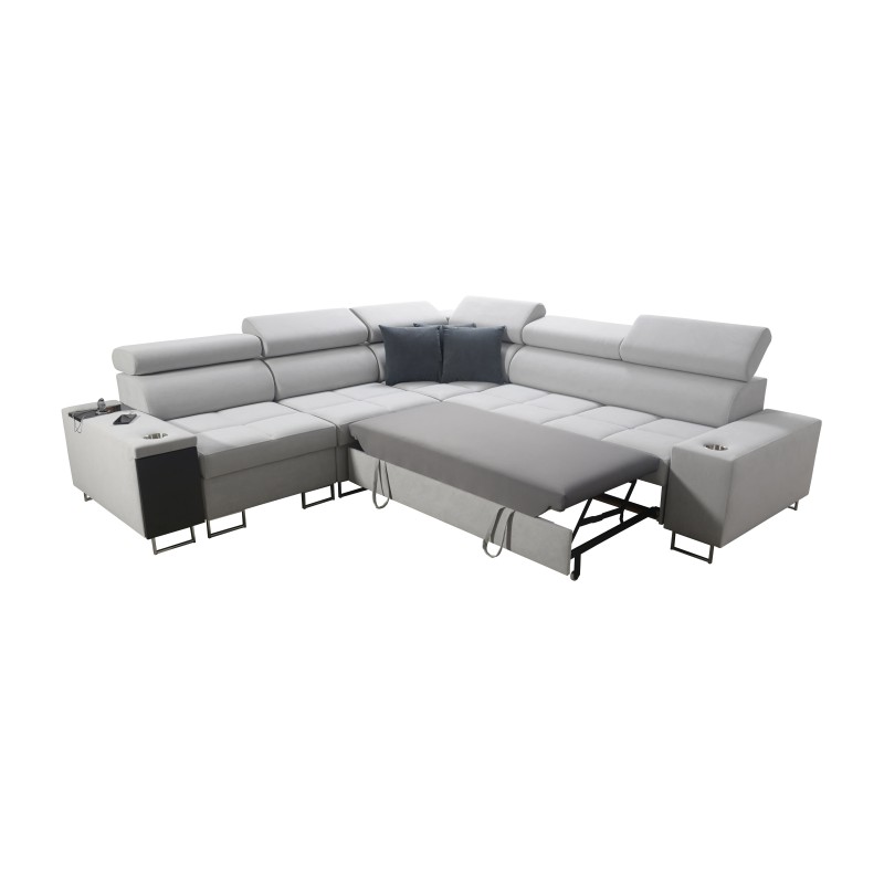 Orbix III corner sofa with sleeping function, adjustable headrests, and USB port - Spacious and comfortable Orbix III corner sofa with sleeping function, adjustable headrests, and USB port - Spacious and comfortable