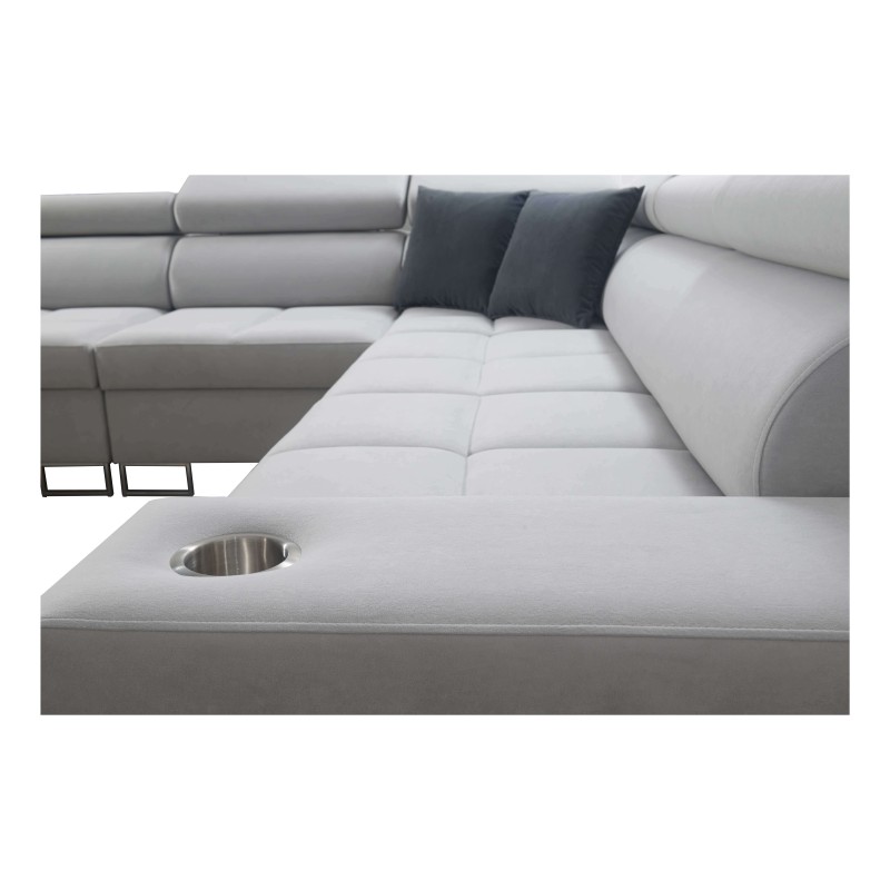 Orbix III corner sofa with sleeping function, adjustable headrests, and USB port - Spacious and comfortable Orbix III corner sofa with sleeping function, adjustable headrests, and USB port - Spacious and comfortable