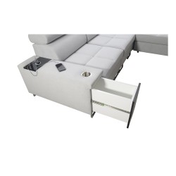 Narożnik Orbix III z funkcją spania, regulowane zagłówki,port usb oraz pojemnik na pościel tkanina Ultario Velvet 2955 Narożnik Orbix III z funkcją spania, regulowane zagłówki,port usb oraz pojemnik na pościel tkanina Ultario Velvet 2955