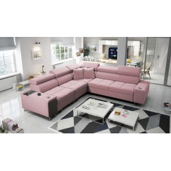 Orbix III corner sofa with sleeping function, adjustable headrests, and USB port - Spacious and comfortable