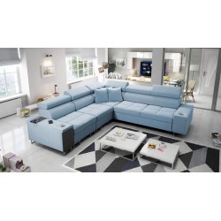 Orbix III corner sofa with sleeping function, adjustable headrests, and USB port - Spacious and comfortable