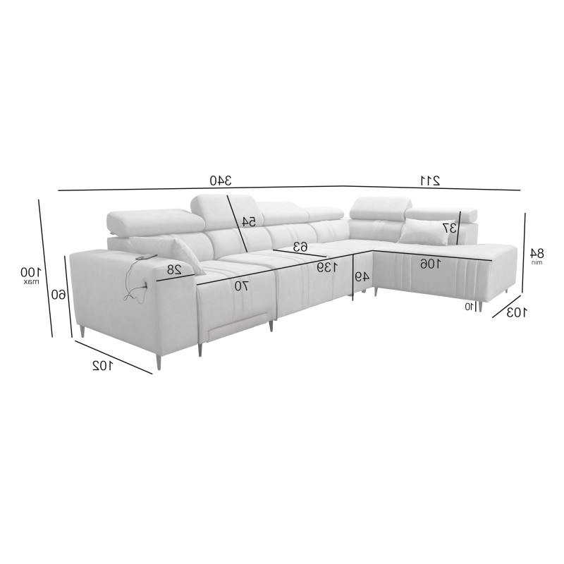 Verona XI Mix corner sofa with sleeping function in Velvet, Vena 3 - Comfort and Elegance Verona XI Mix corner sofa with sleeping function in Velvet, Vena 3 - Comfort and Elegance