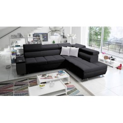 The Orbix VII corner sofa with a sleeping function in Plecionka fabric, Sawana 14 - elegance and functionality in one!
