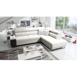 Orbix VII corner sofa with sleeping function in Velvet fabric, Ultario Velvet 2978 - elegance and functionality in one!