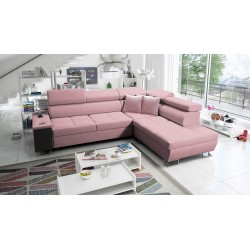 Orbix VII corner sofa with a sleeping function in Velvet fabric, Ultario Velvet 2955 - elegance and functionality in one!