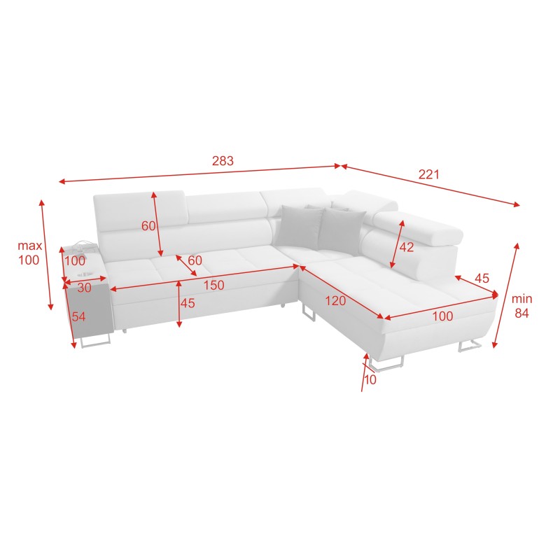 Orbix VII corner sofa with a sleeping function in Velvet fabric, Ultario Velvet 2960 - elegance and functionality in one! Orbix VII corner sofa with a sleeping function in Velvet fabric, Ultario Velvet 2960 - elegance and functionality in one!