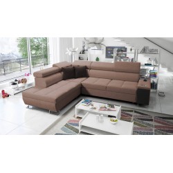 Orbix VII corner sofa with a sleeping function in Plecionka fabric, Sawana 25 - elegance and functionality in one!