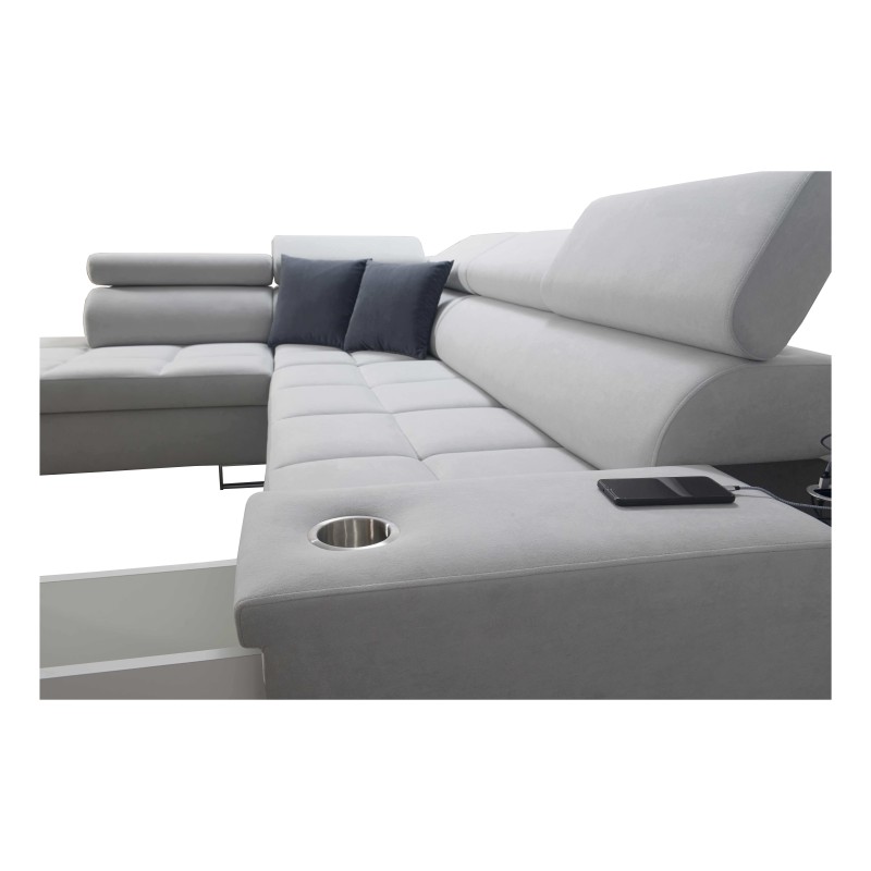 The Orbix VII corner sofa with a sleeping function in Velvet fabric, Ultario Velvet 2979 - elegance and functionality in one! The Orbix VII corner sofa with a sleeping function in Velvet fabric, Ultario Velvet 2979 - elegance and functionality in one!