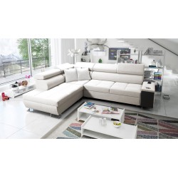 Orbix VII corner sofa with sleeping function in Velvet fabric, Ultario Velvet 2978 - elegance and functionality in one!