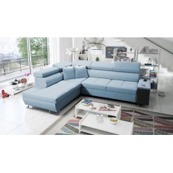 Orbix VII corner sofa with a sleeping function in Velvet fabric, Ultario Velvet 2960 - elegance and functionality in one!