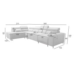 Verona XI Mix Corner Sofa with Sleeping Function in Velvet, Vena 14 - Comfort and Elegance Verona XI Mix Corner Sofa with Sleeping Function in Velvet, Vena 14 - Comfort and Elegance