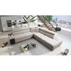 Orbix IX Corner Sofa with Sleeping Function, Adjustable Headrests, USB Port - Velvet, Ultario Velvet 2979