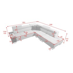 Sofá esquinero Orbix IX con función de cama, reposacabezas ajustables, puerto USB - Terciopelo, Ultario Velvet 2979 Sofá esquinero Orbix IX con función de cama, reposacabezas ajustables, puerto USB - Terciopelo, Ultario Velvet 2979