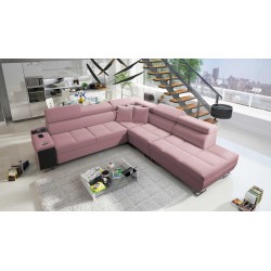 Orbix IX corner sofa with sleeping function, adjustable headrests, USB port - Velvet, Ultario Velvet 2955