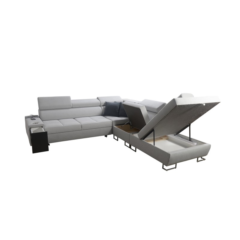 Narożnik Orbix IX z funkcją spania, regulowane zagłówki,port usb oraz pojemnik na pościel tkanina Ultario Velvet 2961 Narożnik Orbix IX z funkcją spania, regulowane zagłówki,port usb oraz pojemnik na pościel tkanina Ultario Velvet 2961