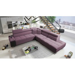 Orbix IX corner sofa with sleeping function, adjustable headrests, USB port - Velvet, Ultario Velvet 2961